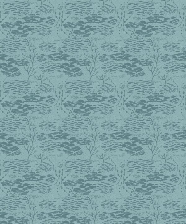 Shoal Wallpaper • Floral Wallpaper • Deep Teal • Swatch