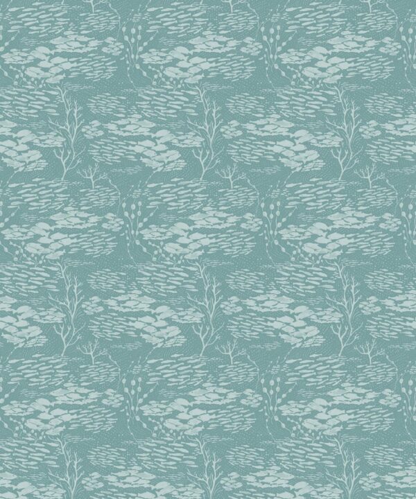 Shoal Wallpaper • Floral Wallpaper • Teal • Swatch