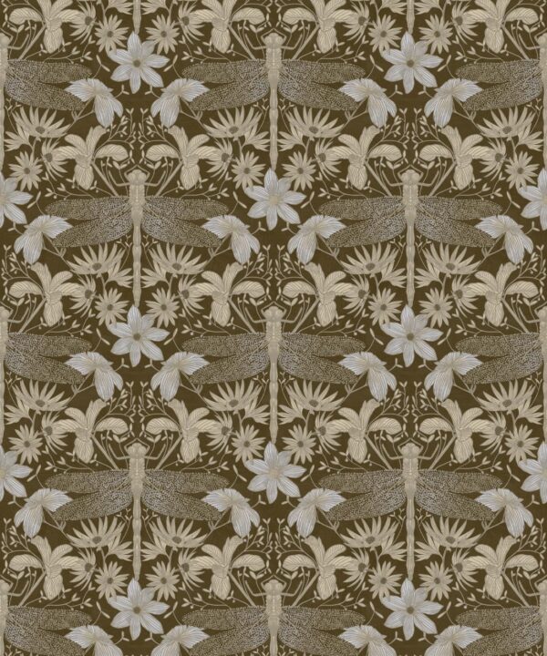 Starseed Wallpaper • Floral Wallpaper • Mocha • Swatch