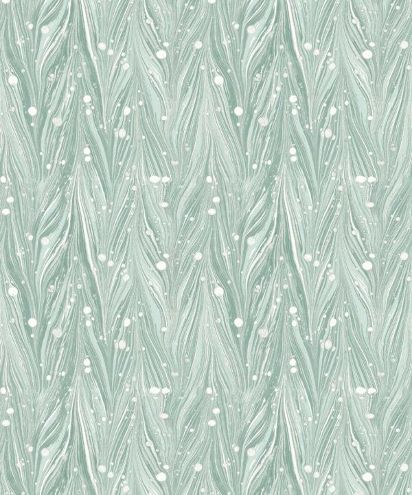 Antique Straight Wallpaper • Floral Wallpaper • Sea Spray • Swatch