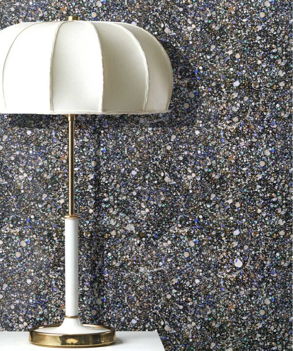 Marble Confetti Wallpaper • Marble Wallpaper • Charcoal • Insitu