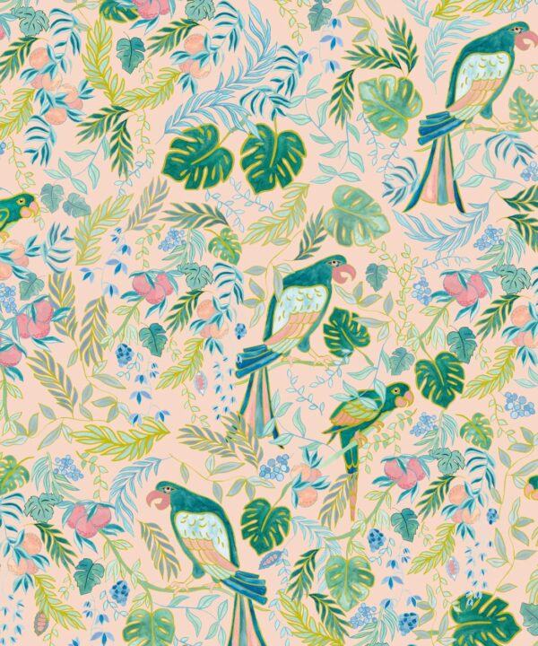 Tropical Paradise Wallpaper • Kip&co • Peach • Swatch