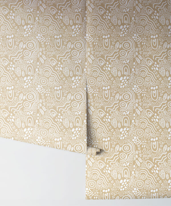 Landscapes Wallpaper • geometric • Tan & White • Rolls