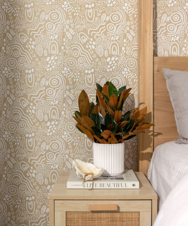 Landscapes Wallpaper • geometric • Tan & White • Insitu