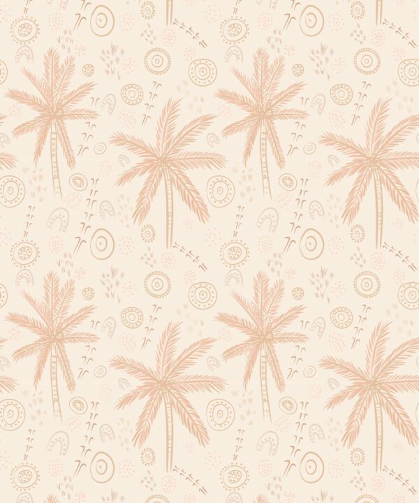 People On Country Wallpaper • Trees • Beige • Swatch