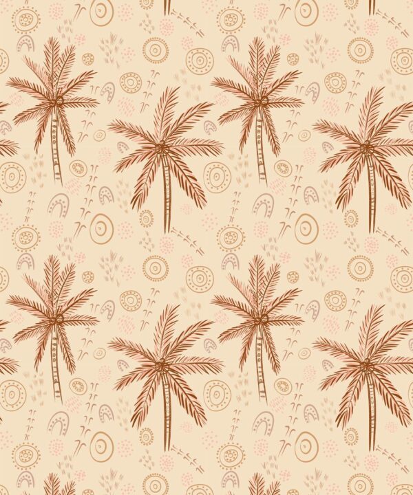 People On Country Wallpaper • Trees • Cream • Swatch