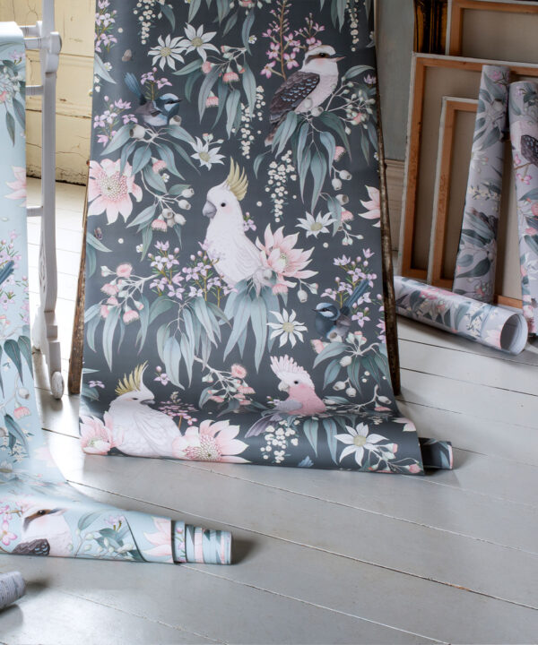 Bush Melody • Gum Gray • Roll of Wallpaper