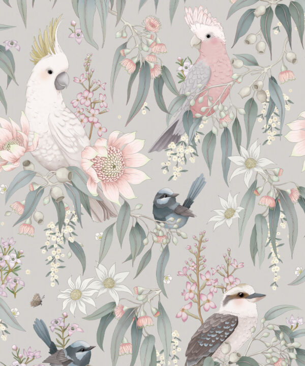 Bush Melody Wallpaper • Children's Wallpaper • Salt Bush • Swatch