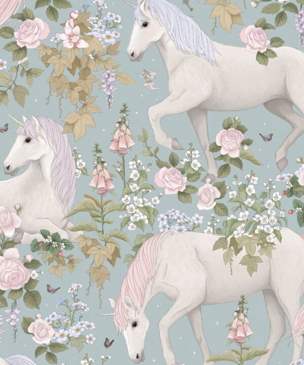 Field Of Dreams Wallpaper • Children's Wallpaper • Provincial Blue • Swatch