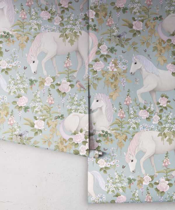 Field Of Dreams Wallpaper • Children's Wallpaper • Provincial Blue • Roll