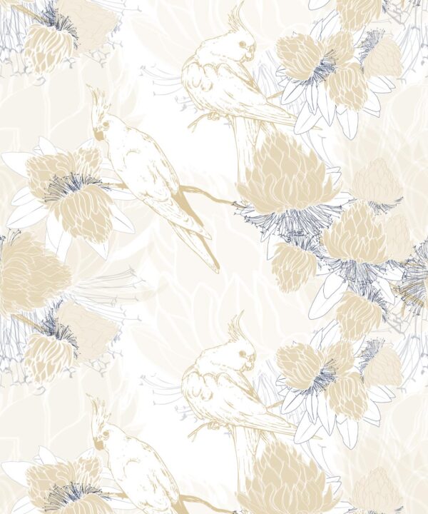 Desert Rose Wallpaper • Floral Wallpaper • Honeysuckle • Swatch