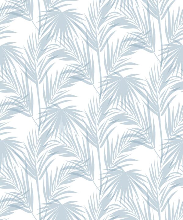 Daintree Palm Wallpaper • Floral Wallpaper • Powder Blue • Swatch