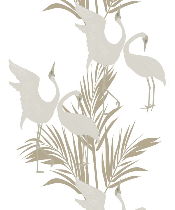 Dancing Brolga Wallpaper • Tropical Wallpaper • Brass • Swatch