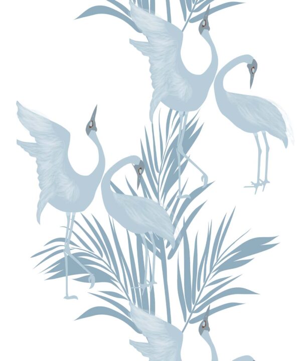 Dancing Brolga Wallpaper • Tropical Wallpaper • Powder Blue • Swatch