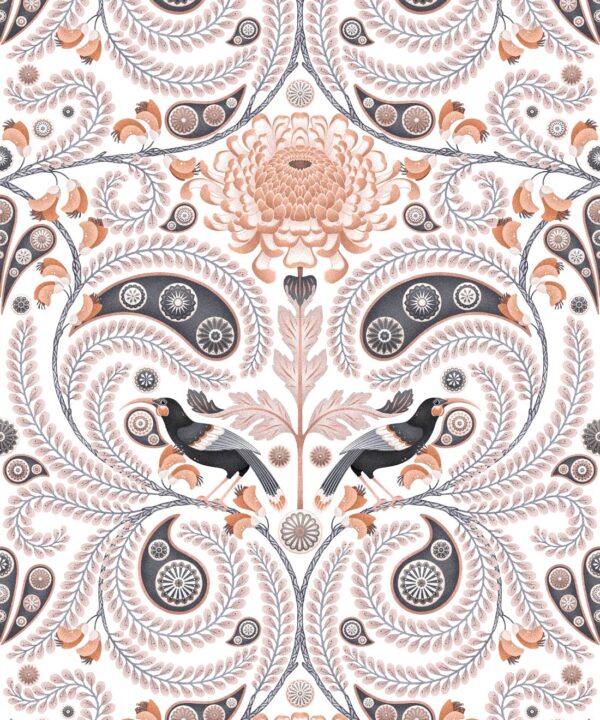 Huai & Chrysanthemums Wallpaper • Ivory • Swatch