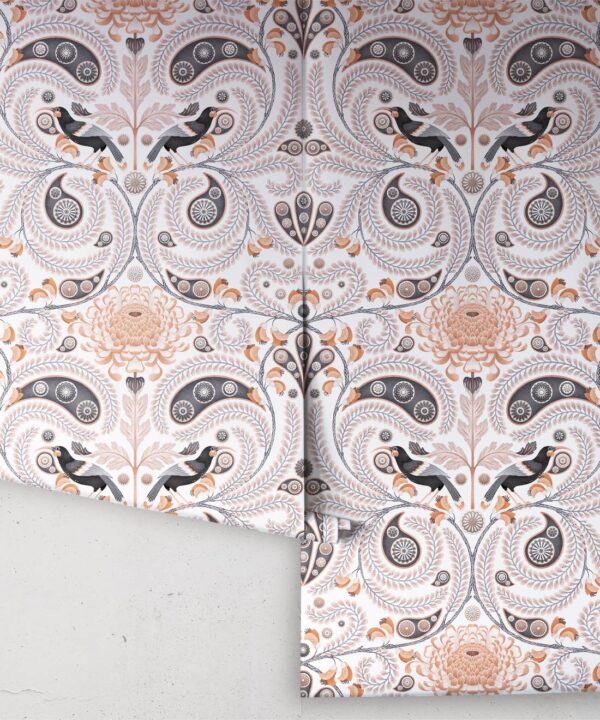 Huai & Chrysanthemums Wallpaper • Ivory • Rolls