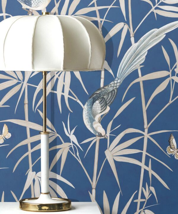 Bamboo Wallpaper • Cobalt • Insitu