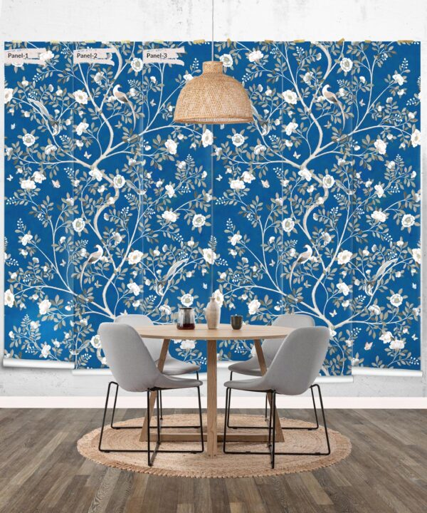 Camellia Tree Mural • Cobalt • Rolls