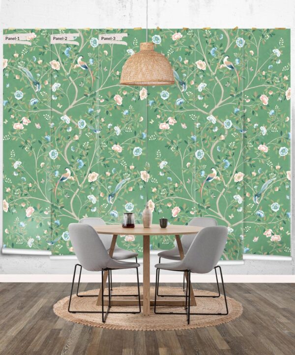 Camellia Tree Mural • Green • Rolls