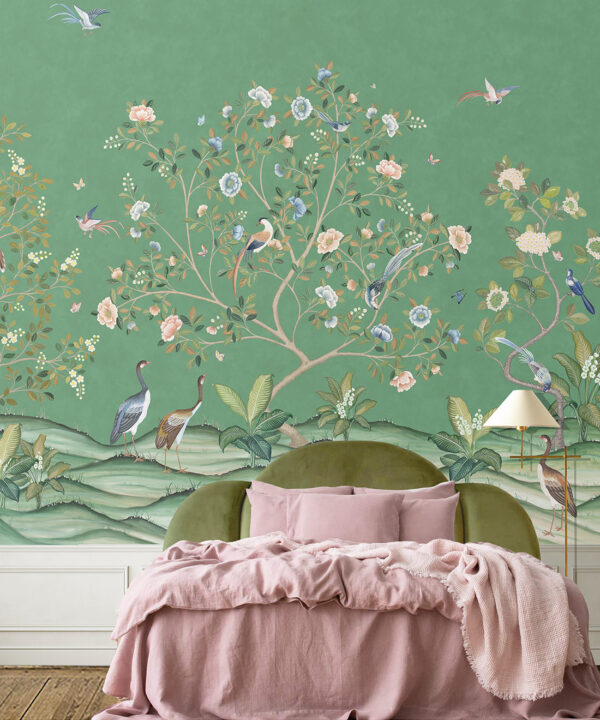 Spring Landscape Mural • Green • Insitu