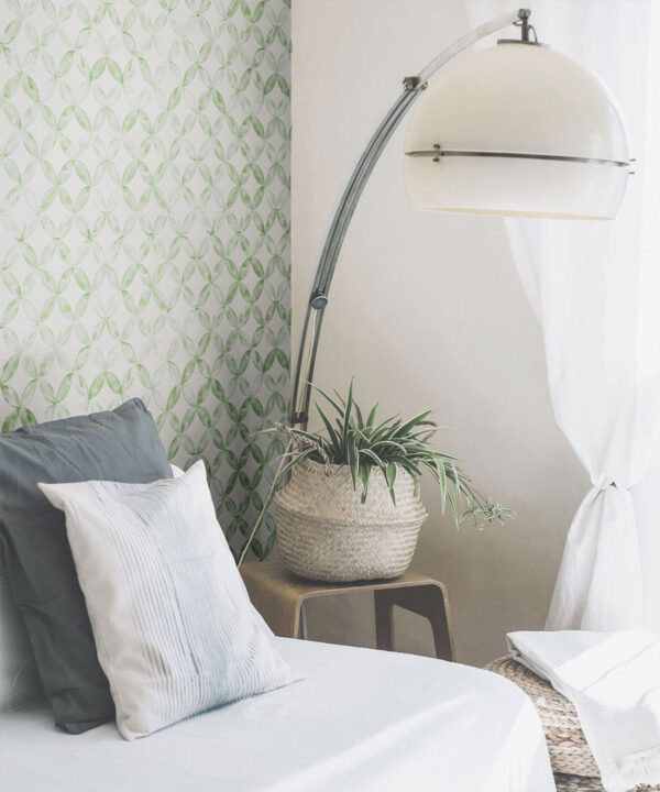 Petales Deux Wallpaper • Sage White • Insitu