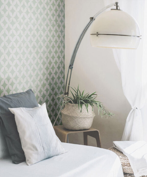 Petales Deux Wallpaper • Snow Green • Insitu