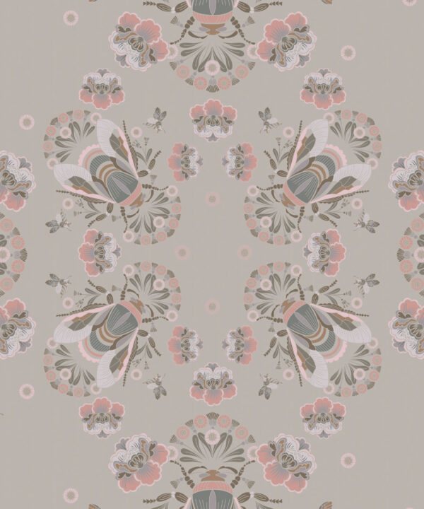 Bees Lace Wallpaper • Seashell • Swatch