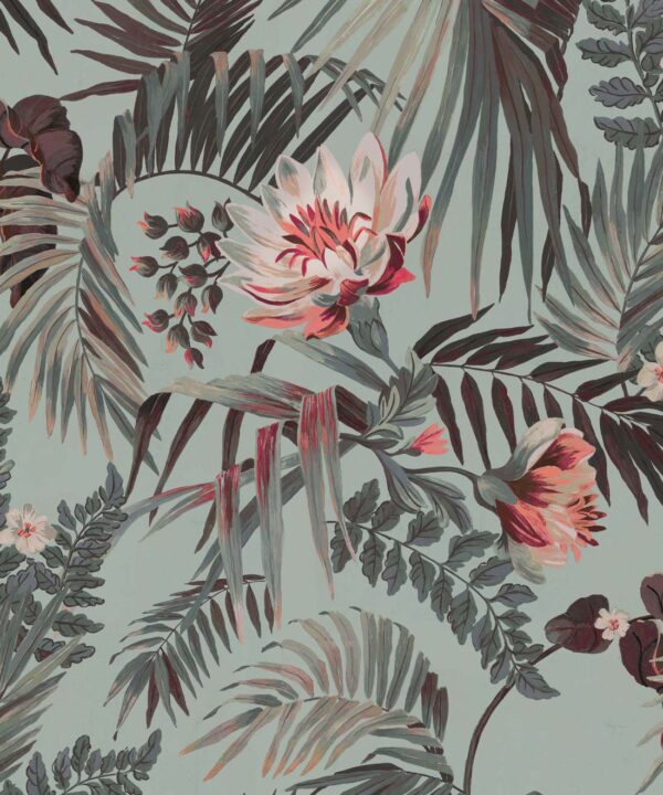 Gumnut Paradise Wallpaper • Glacier • Swatch