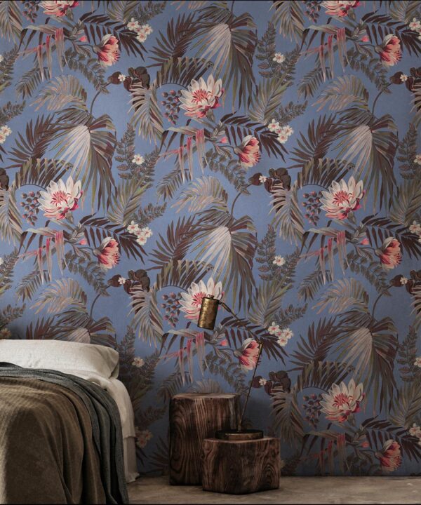 Gumnut Paradise Wallpaper • Periwinkle • Insitu