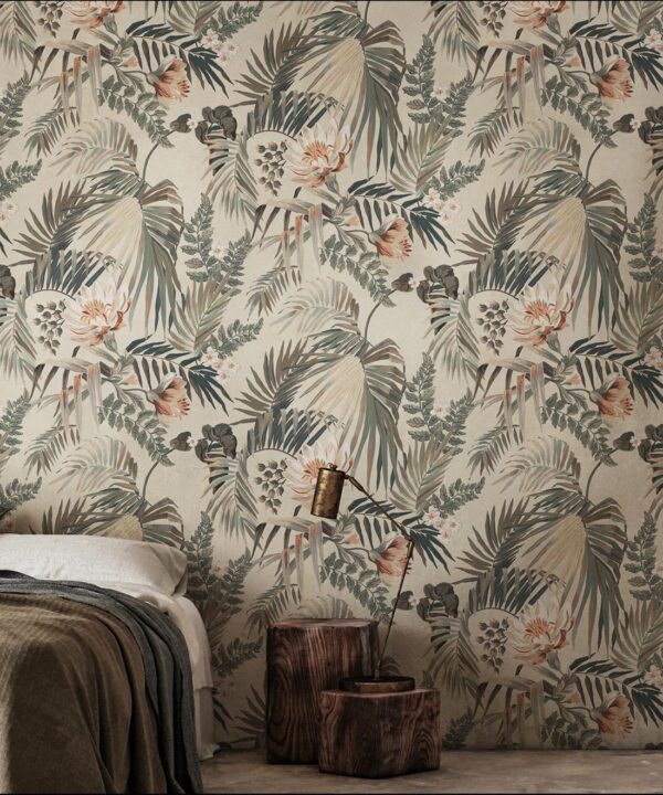 Gumnut Paradise Wallpaper • Sand • Insitu