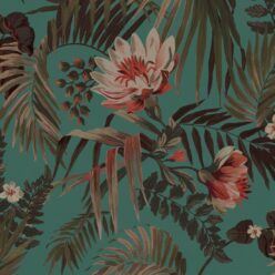 Majestic Palm Wallpaper • Teal • Swatch