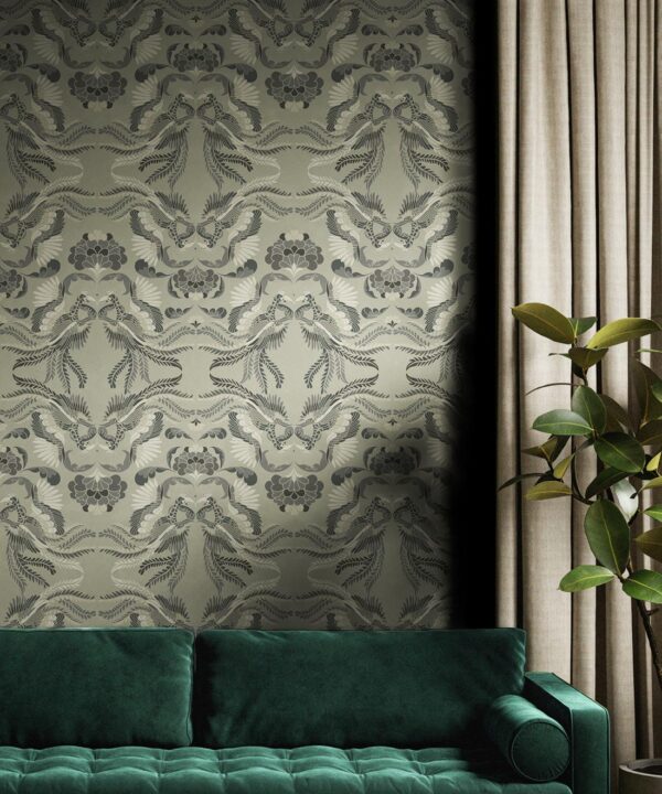 Prancing Peacocks Wallpaper • Dark Cloud • Insitu