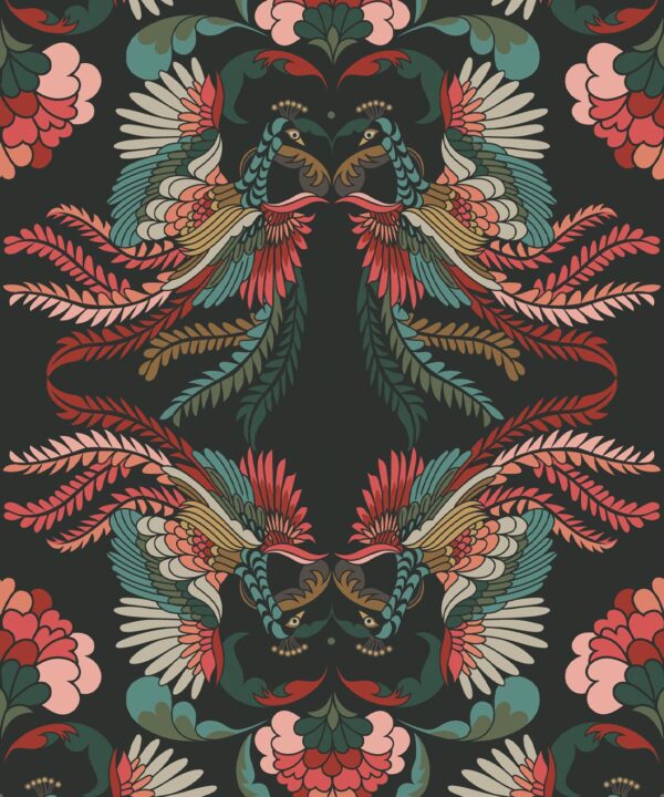 Prancing Peacocks Wallpaper • Miami • Swatch