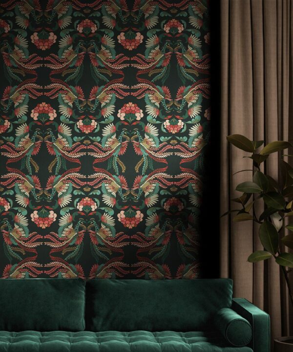 Prancing Peacocks Wallpaper • Miami • Insitu