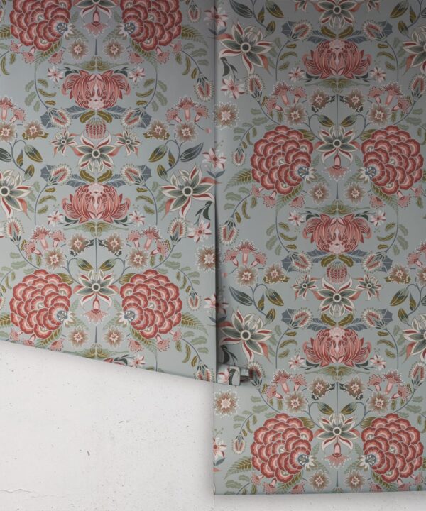 Waratah Wonderland Wallpaper • Duck Egg • Rolls