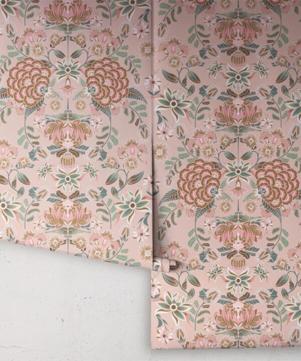 Waratah Wonderland Wallpaper • Dusty Pink • Rolls