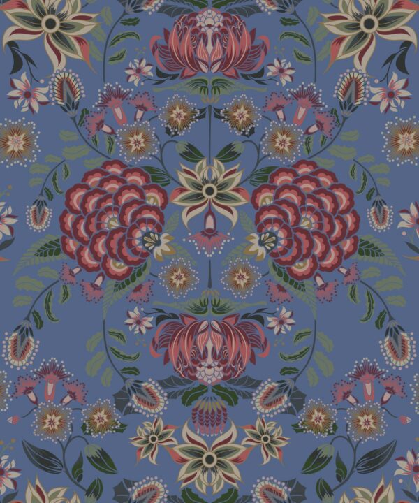 Waratah Wonderland Wallpaper • French Blue • Swatch