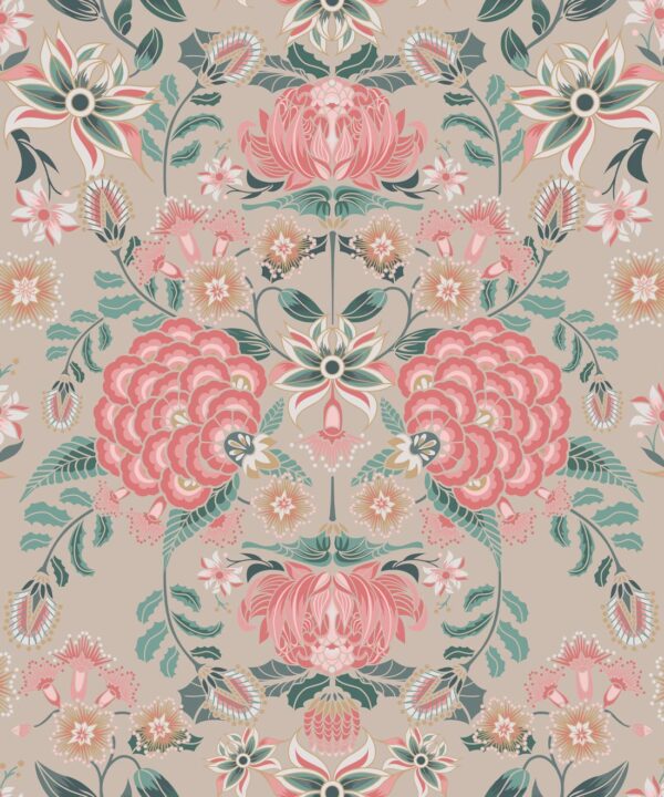 Waratah Wonderland Wallpaper • Ginger • Swatch