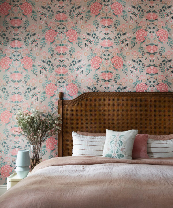 Waratah Wonderland Wallpaper • Ginger • Insitu