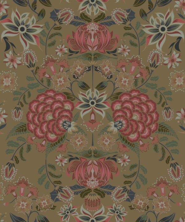 Waratah Wonderland Wallpaper • Marigold • Swatch