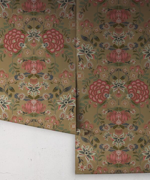 Waratah Wonderland Wallpaper • Marigold • Rolls