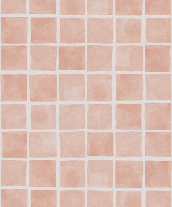 Caree Wallpaper • Salmon White • Swatch