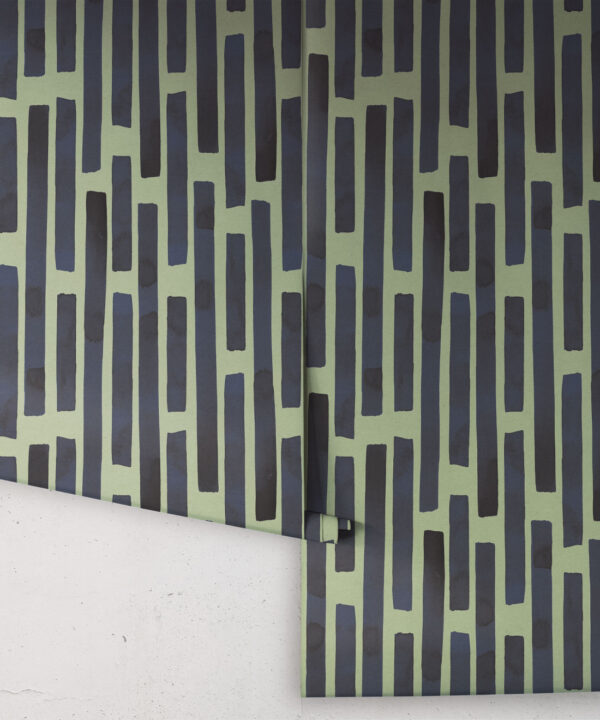 Colonnes Wallpaper • Midnight Green • Rolls