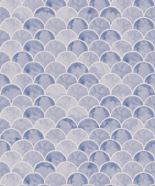 Ecailles Wallpaper • Blue White • Swatch