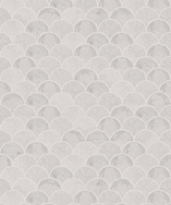 Ecailles Wallpaper • Grey White • Swatch