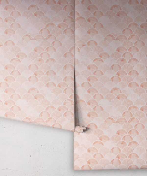 Ecailles Wallpaper • Salmon Light Beige • Rolls