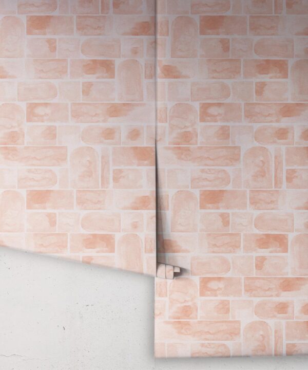 Formes Wallpaper • Salmon Light Beige • Rolls