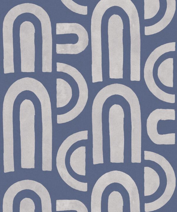 Formes Deux Wallpaper • Grey Navy • Swatch