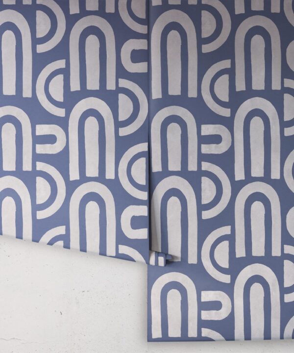 Formes Deux Wallpaper • Grey Navy • Rolls