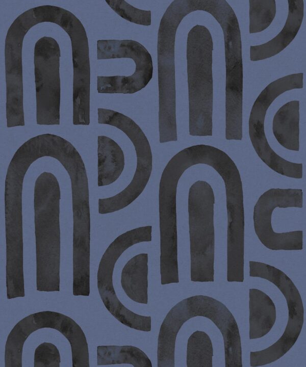 Formes Deux Wallpaper • Midnight Navy • Swatch